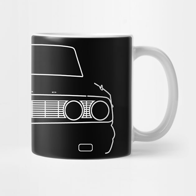 Ford Fairlane 1964 classic car outline graphic (white) by soitwouldseem